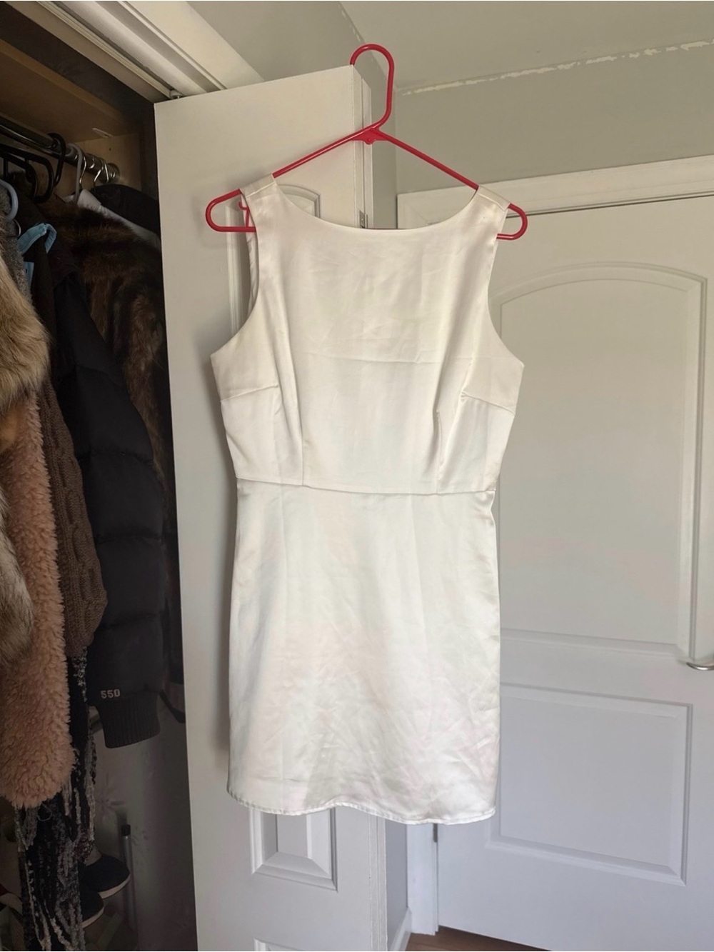 White Silky Rehearsal Dinner Dress